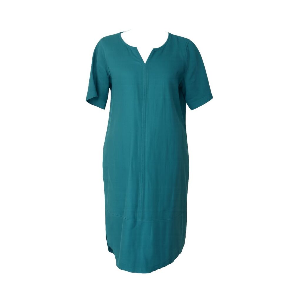 PURE JILL COASTLINE CASUAL LINEN GARMENT DYED SHIFT DRESS SIZE X-SMALL